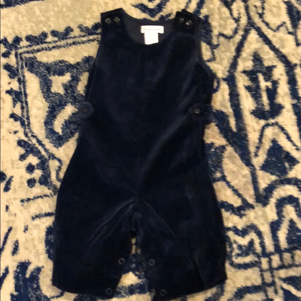Navy velvet boys Jon Jon; 6 month